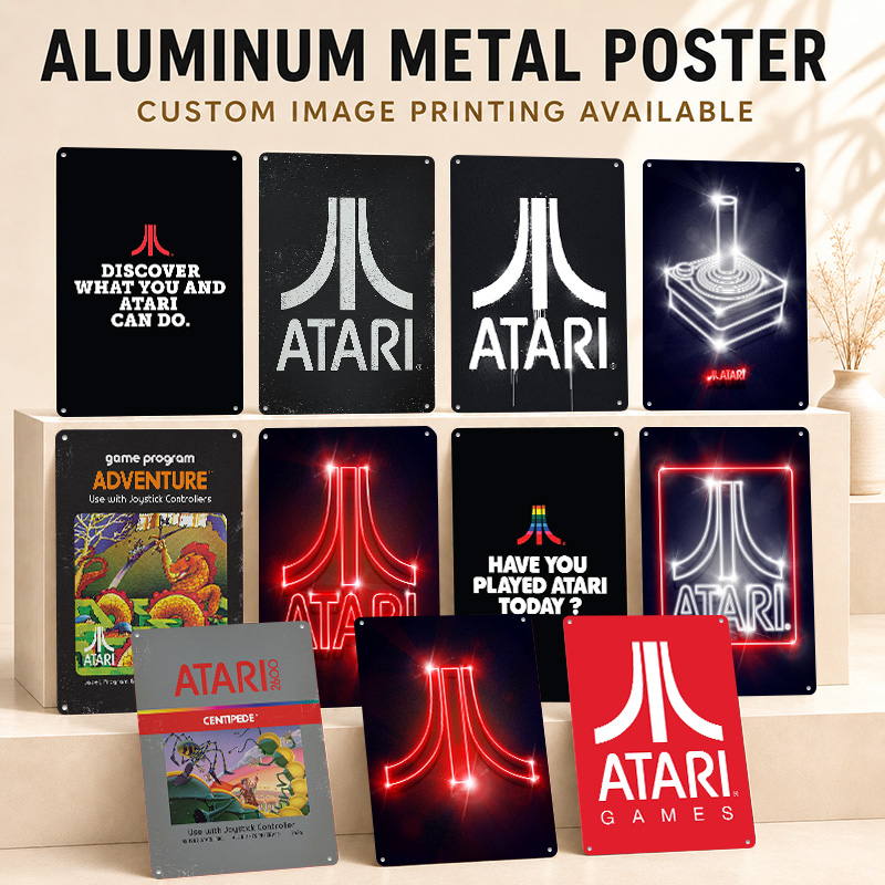 Retro Gaming Lounge - Алюминиевые постеры Atari, индивидуальные металлические таблички