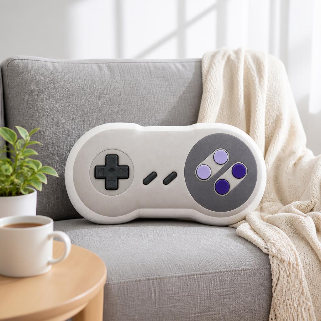 Retro Gaming Lounge - Плюшевая подушка-игровой контроллер в стиле ретро