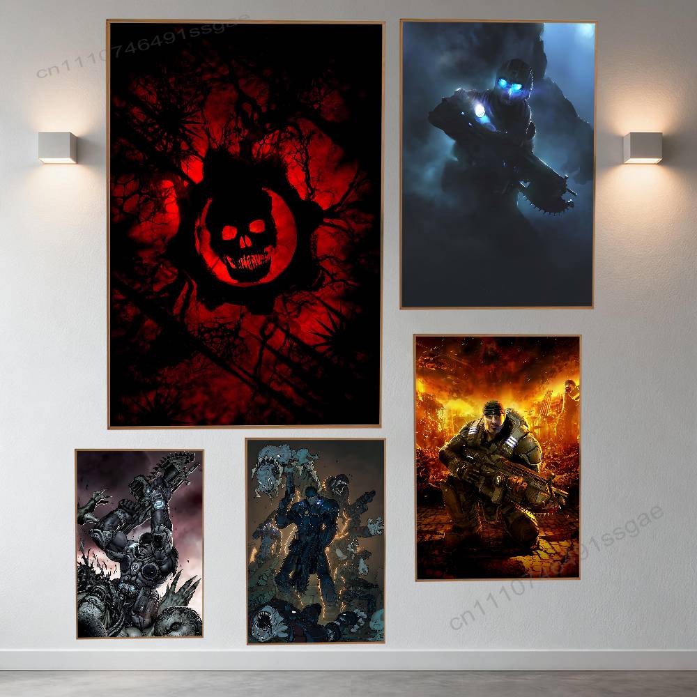 Retro Poster Gaming - Постер Game G-Gears of W-War, ретро-наклейка