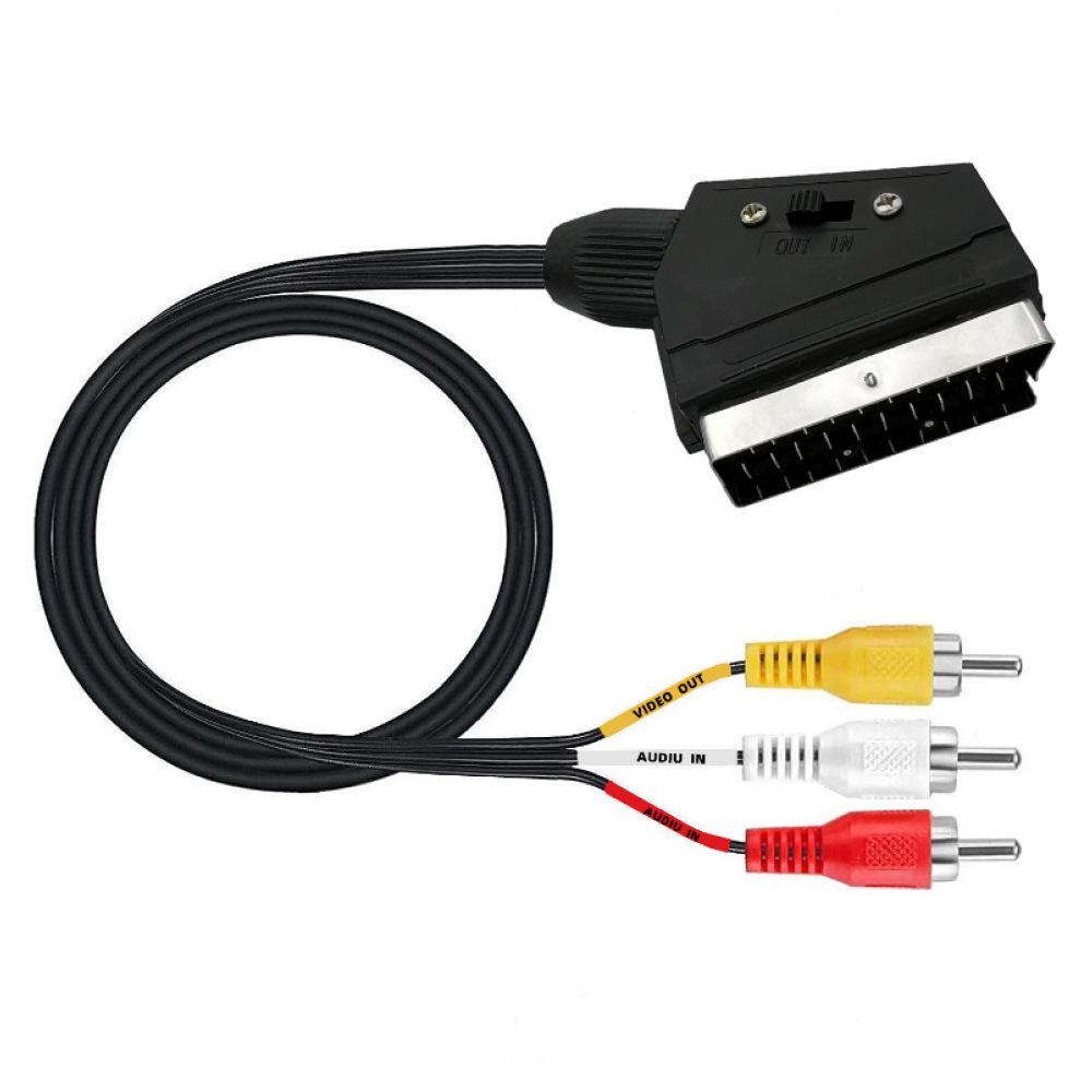 Retro Gaming Universe - Кабель-адаптер Scart на 3RCA с переключателем,