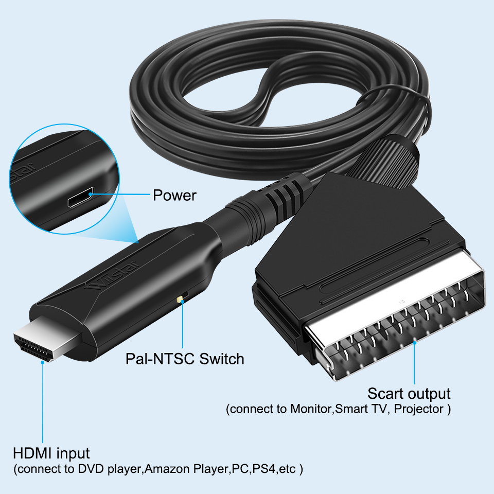 Совместимый с SCART в HDMI/HDM – обзор и цена Scart To Hdmi