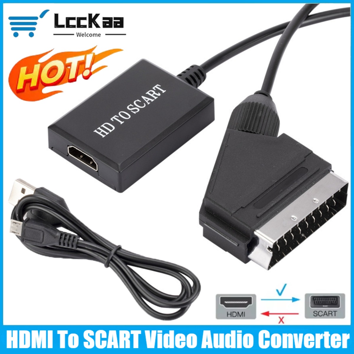 LccKaa 1080P HDMI-SCART адапте – обзор и цена Scart To Hdmi