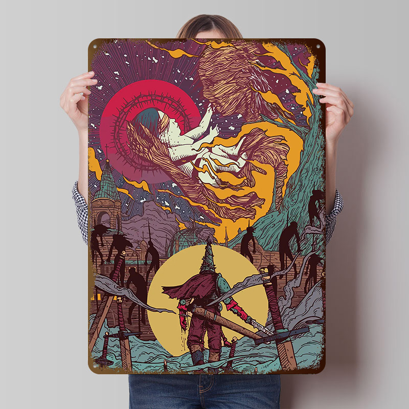 Blasphemous печатный плакат по – обзор и цена Retro Poster Gaming