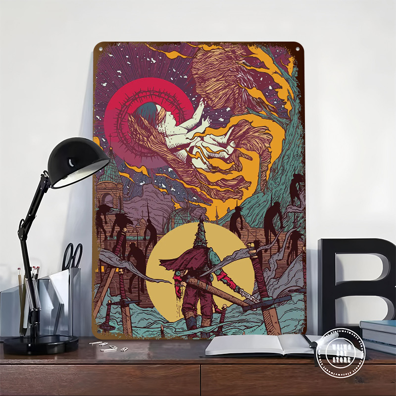 Blasphemous печатный плакат по – обзор и цена Retro Poster Gaming
